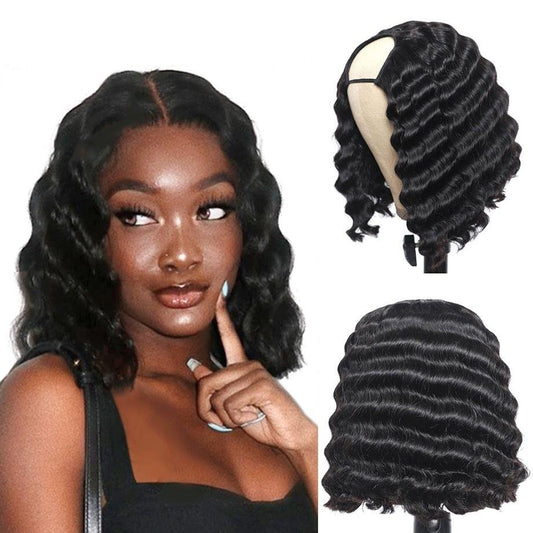 Short Bob U Part Wig Human Hair Loose Deep Wave Brazilian Remy