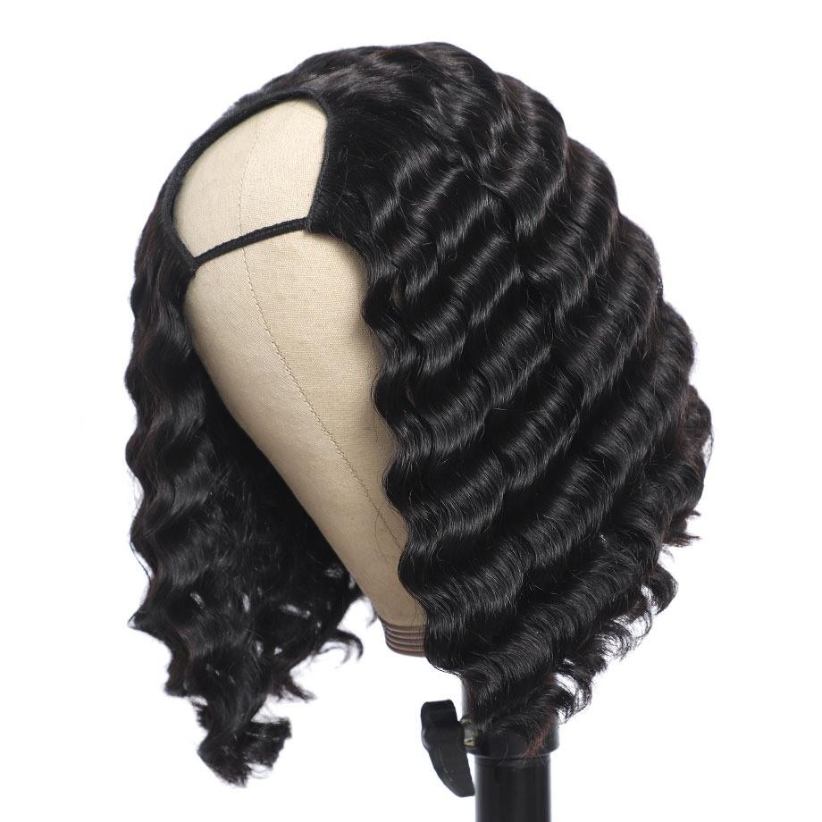 Short Bob U Part Wig Human Hair Loose Deep Wave Brazilian Remy