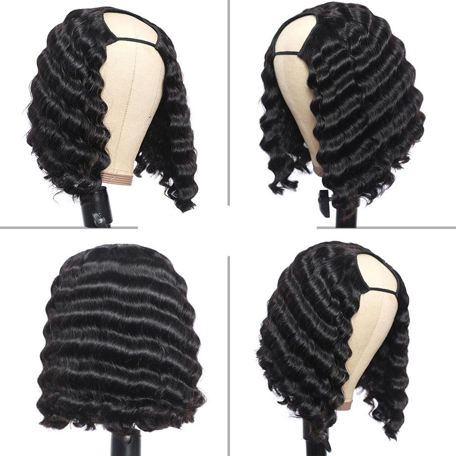 Short Bob U Part Wig Human Hair Loose Deep Wave Brazilian Remy