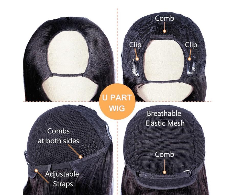Short Bob U Part Wig Human Hair Loose Deep Wave Brazilian Remy